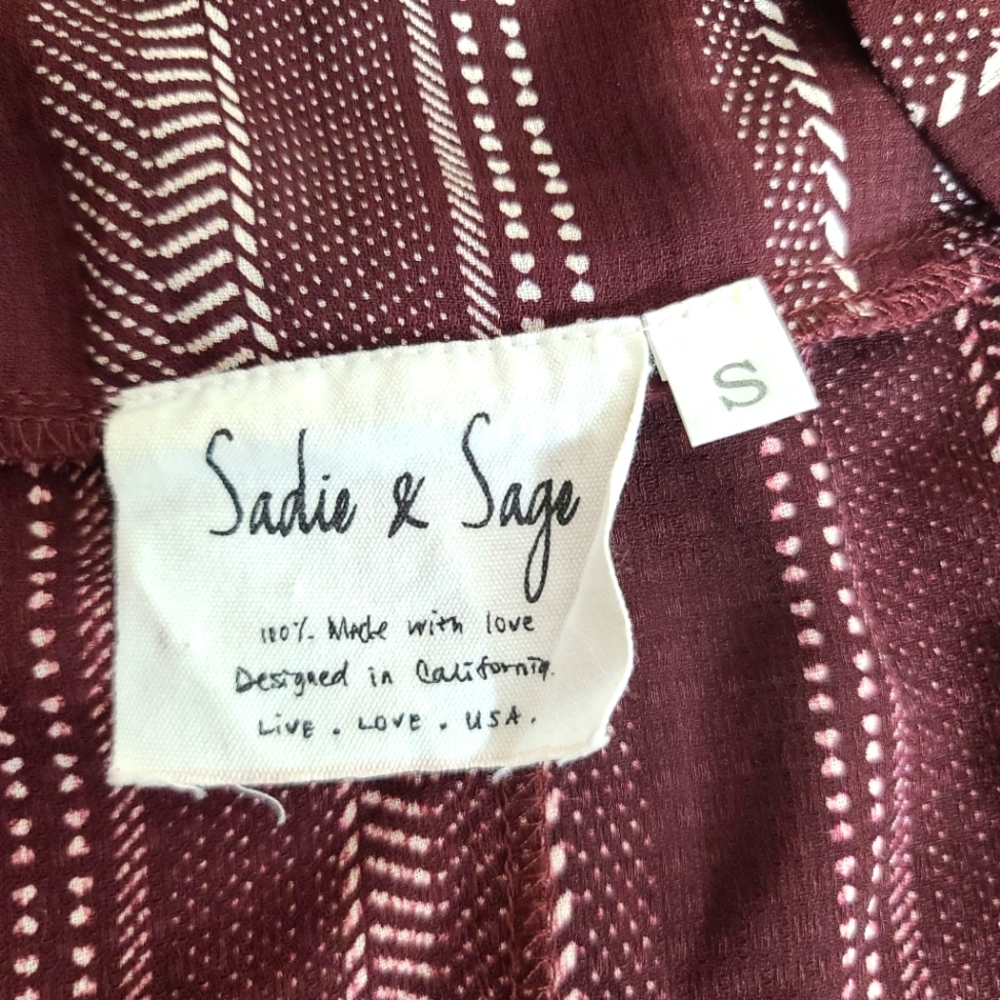 Sadie & Sage Brown Aztec Southwestern Kimono Cardigan – Boho Fall Layer – Small - Picture 4 of 13